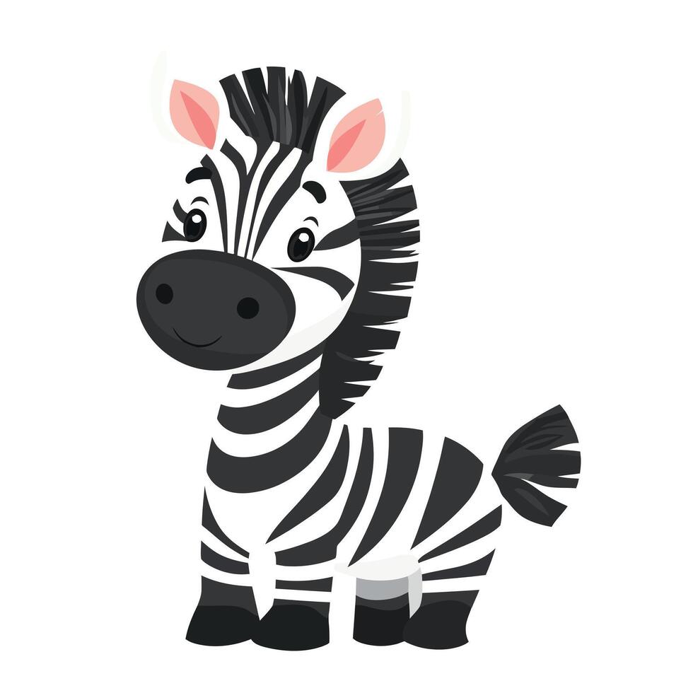 a cute zebra standing vector