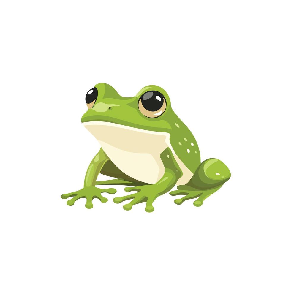 A cartoon frog sitting on the ground vector
