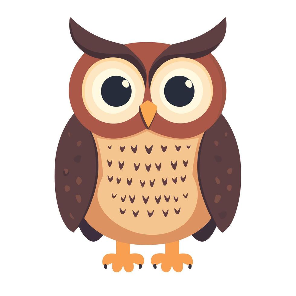 Angry owl with huge eyes vector