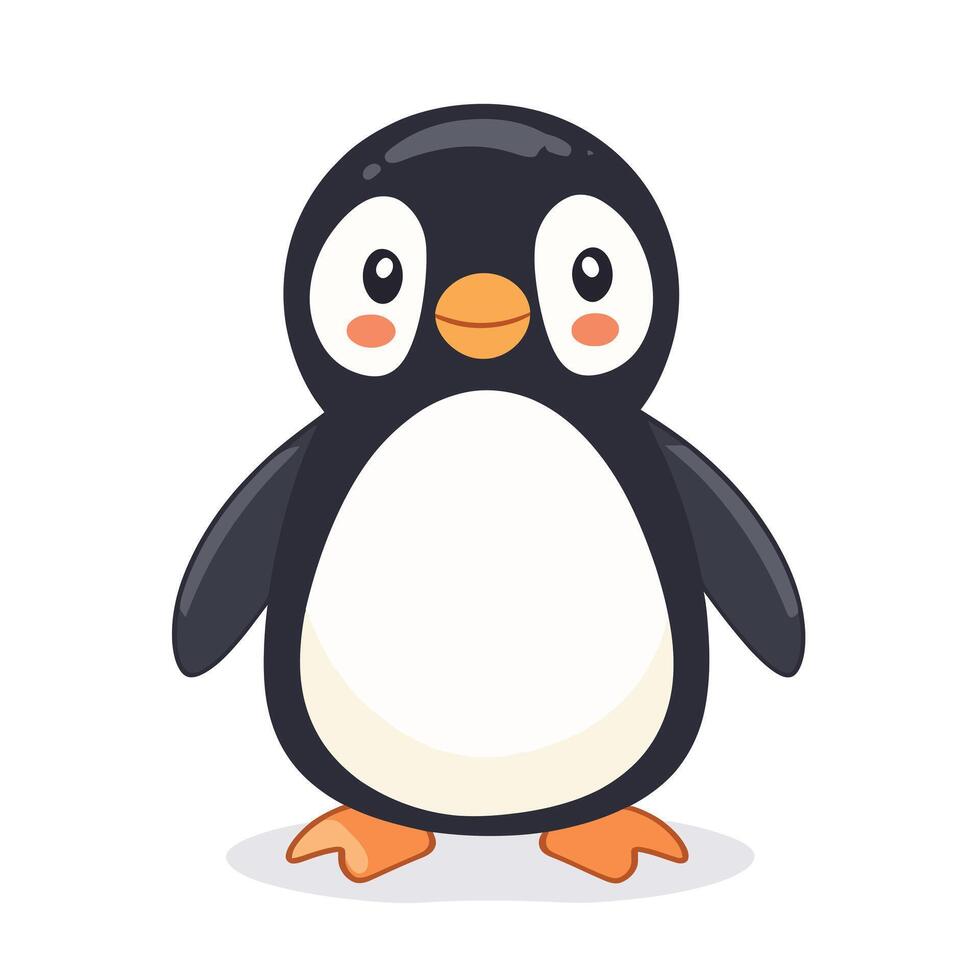 Cute penguin with cute eyes vector