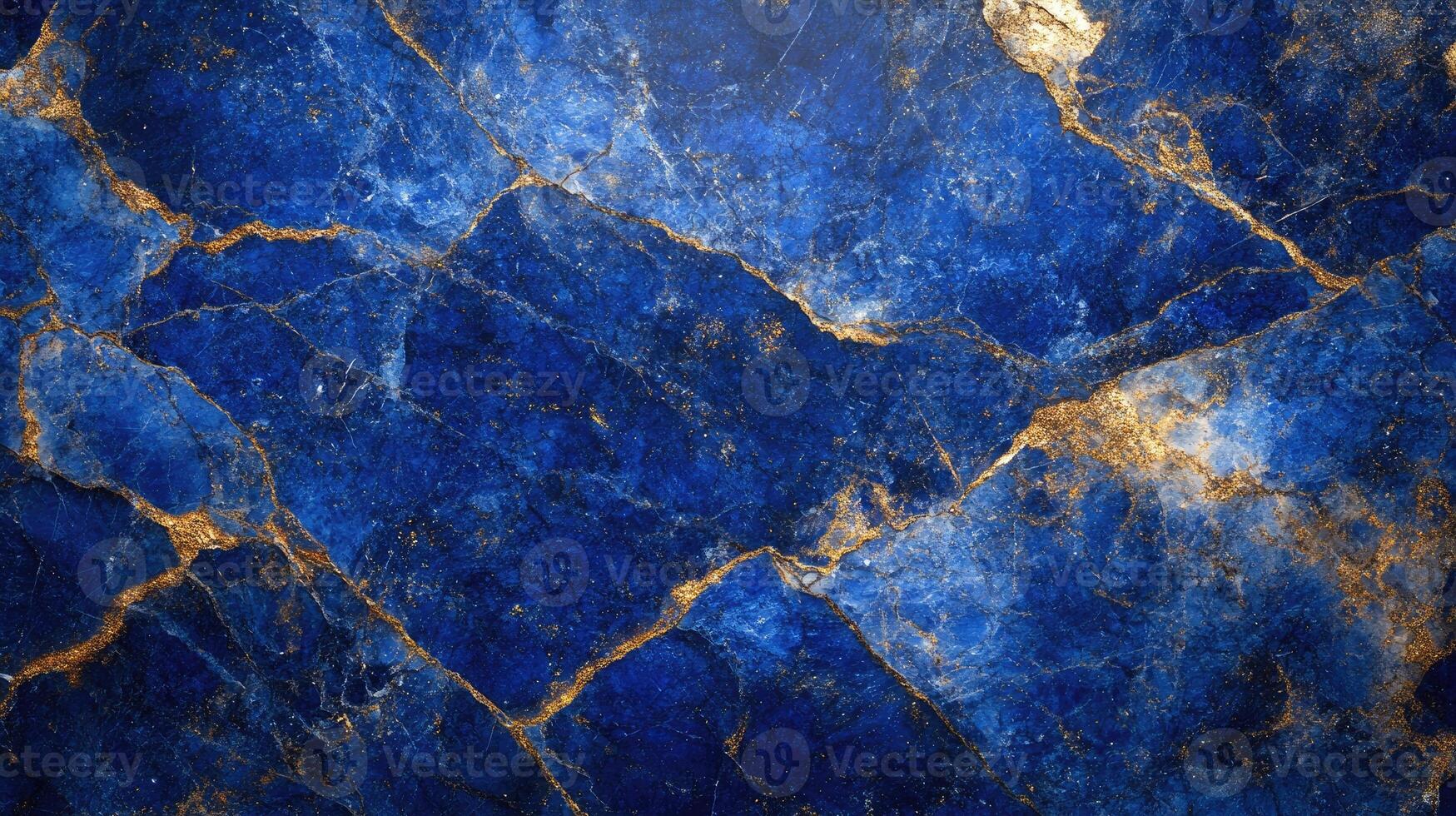 Blue marble background showing luxurious gold veins forming abstract pattern photo