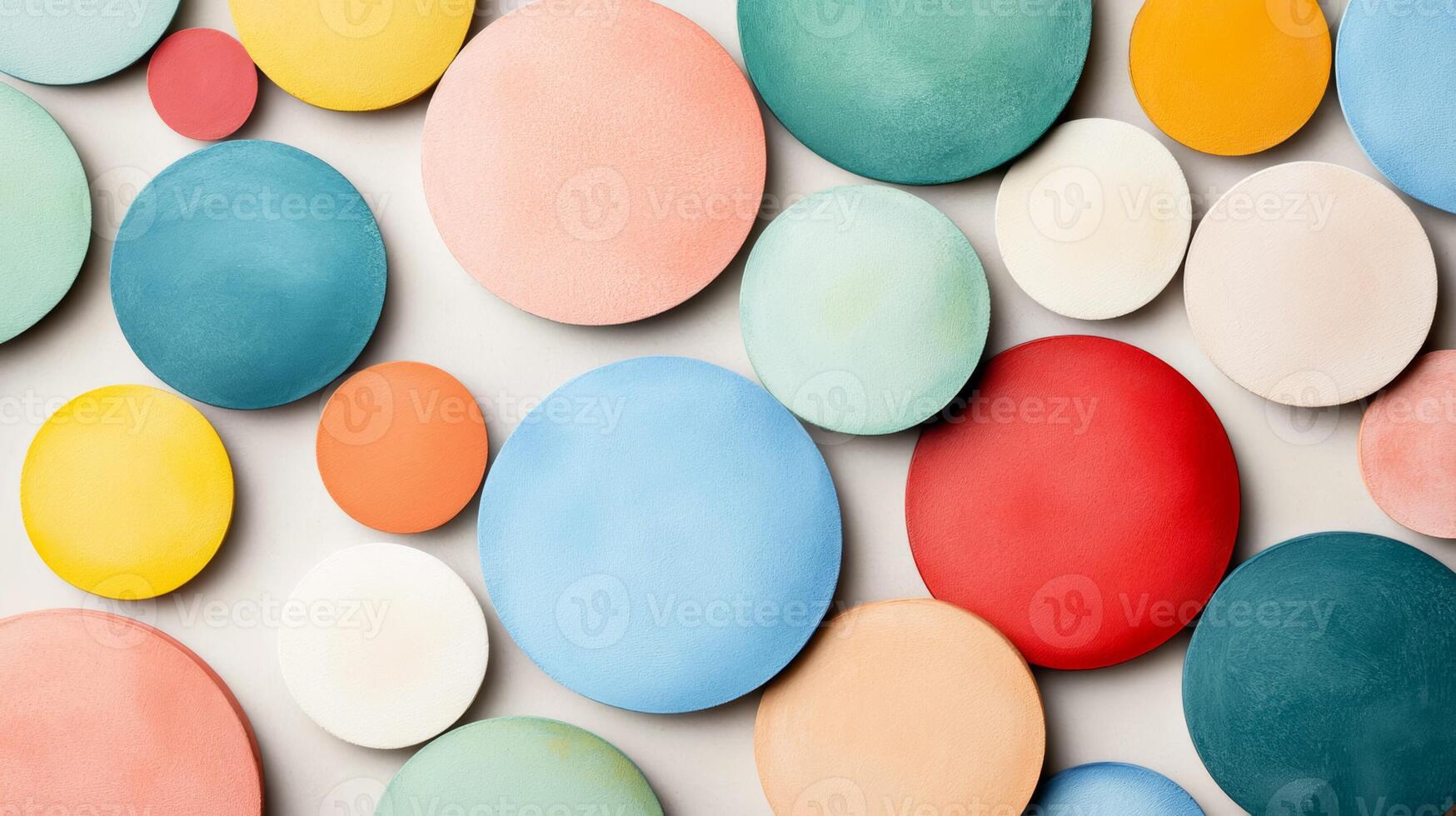 Abstract pattern of overlapping paint bubbles in pastel colors with a smooth texture photo