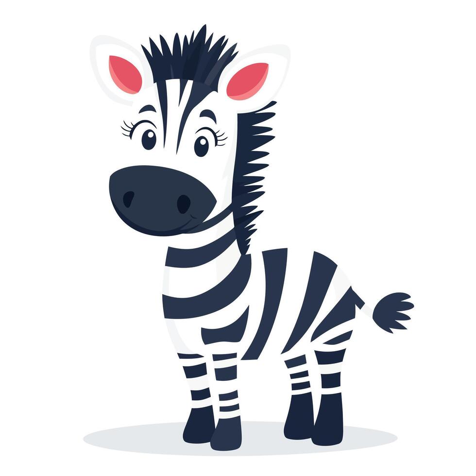 Cute Zebra standing vector