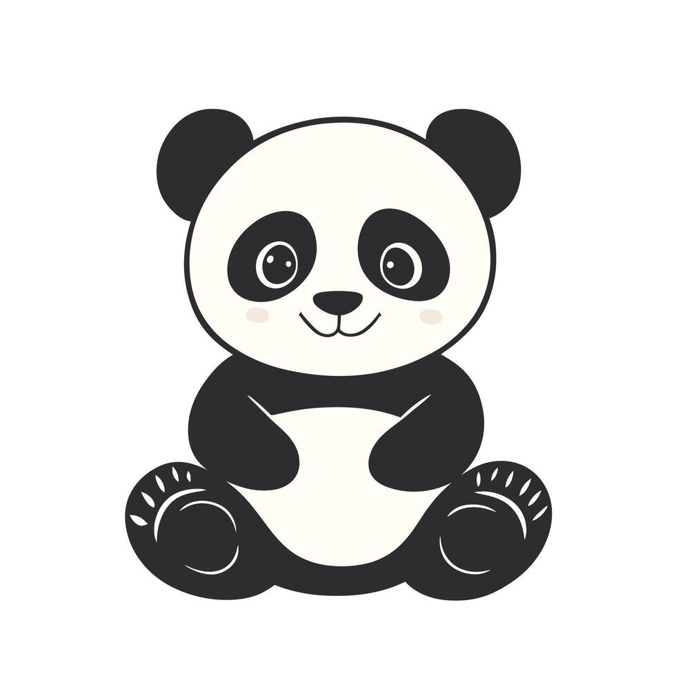 Cartoon panda with hands fold vector