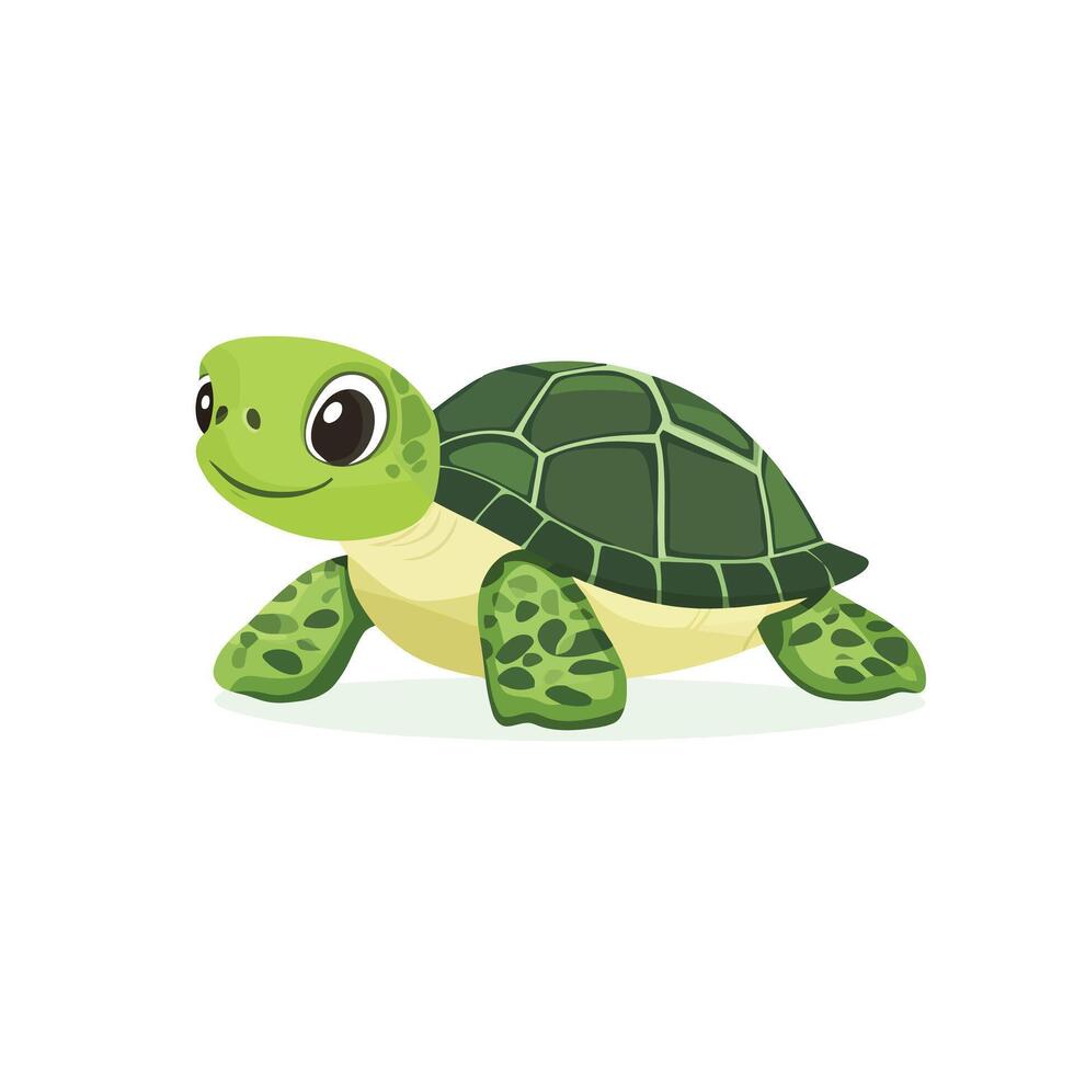 a cartoon turtle on a white background vector