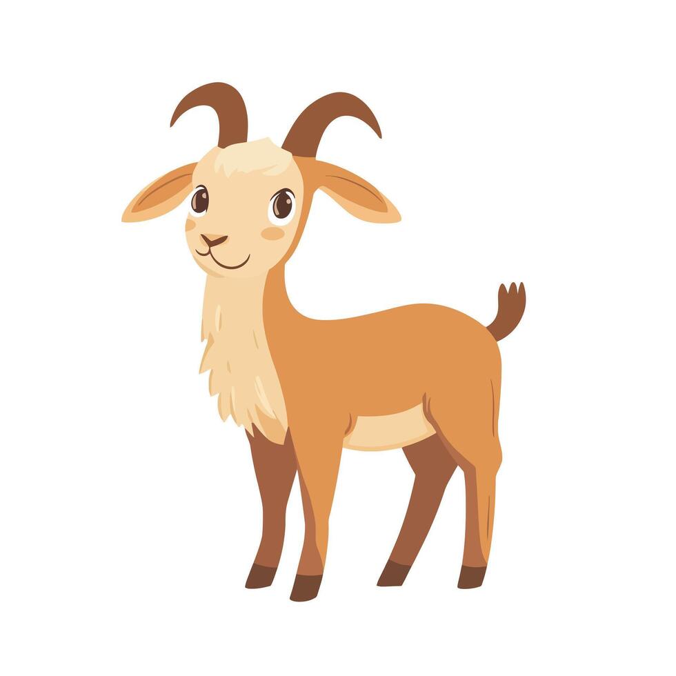 Goat cartoon illustration on white background vector