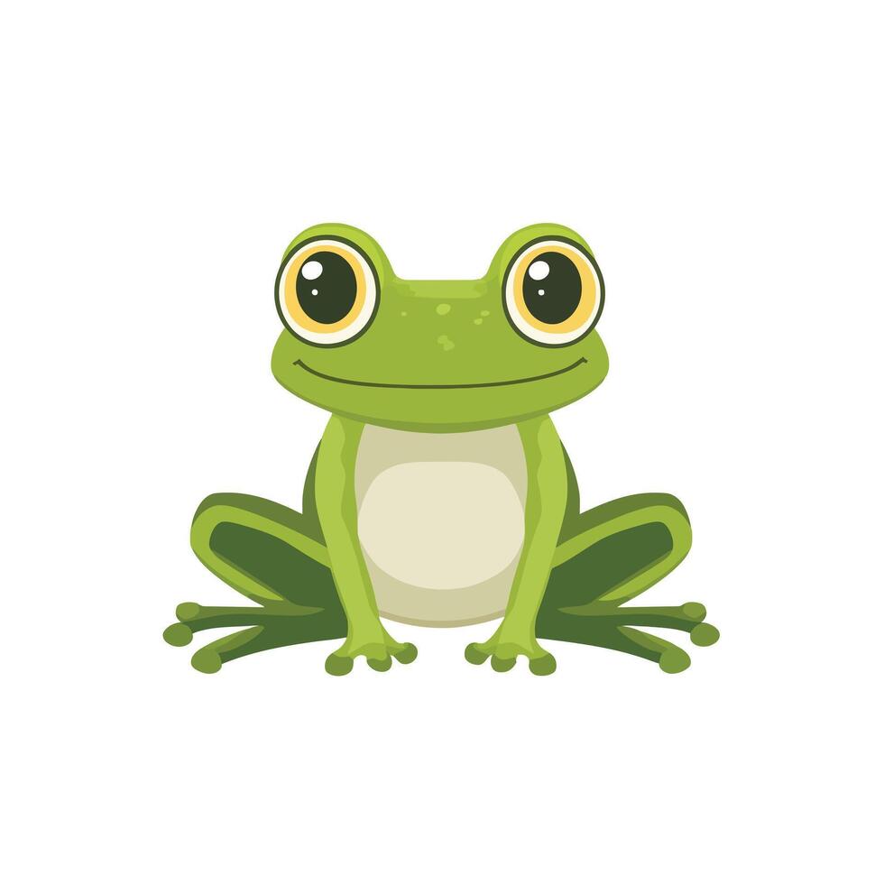 A cartoon frog sitting on the ground vector