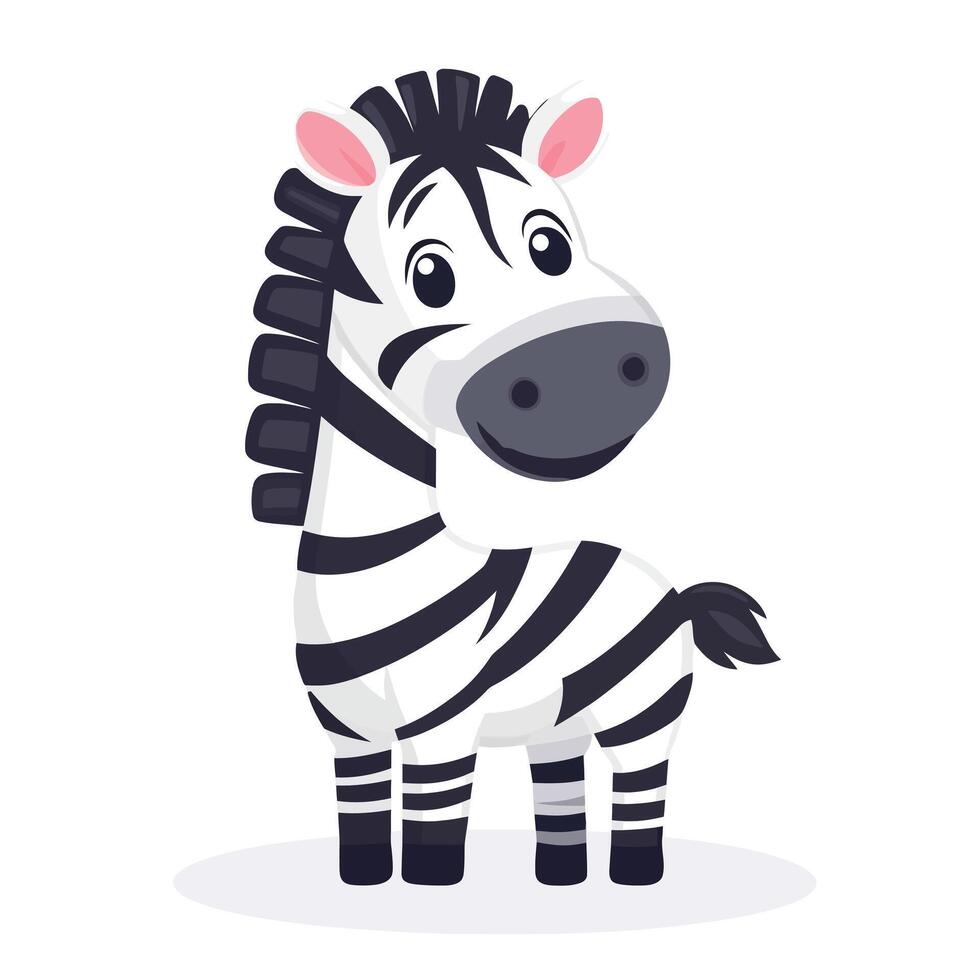 cute zebra cartoon illustration vector