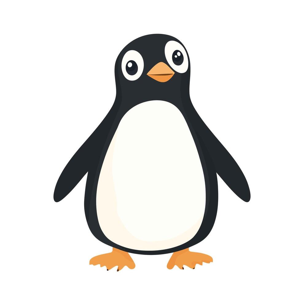 a penguin standing on a white background vector