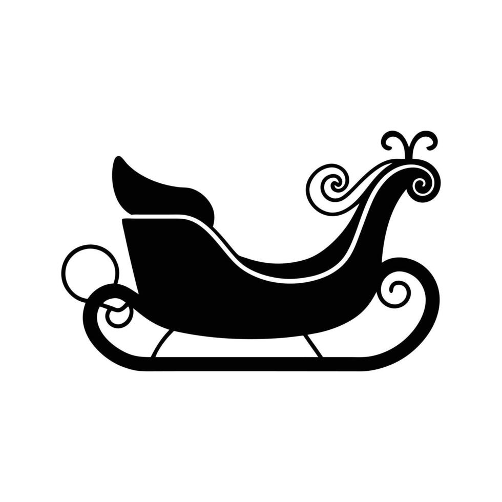 Versatile sleigh illustration in cartoon, clipart, and line art styles for festive designs. vector