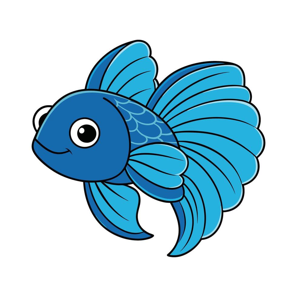 Betta fish beauty , cartoon, clipart, and line art design vector