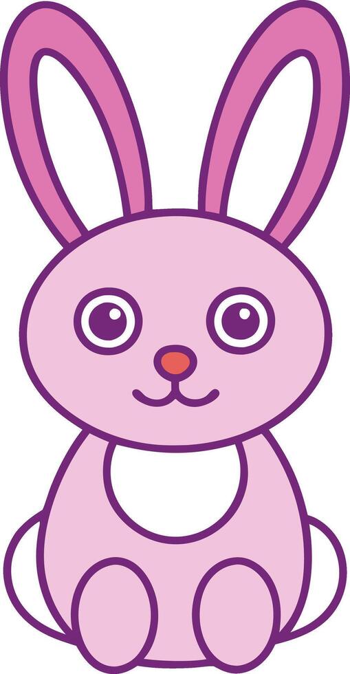 Charming Easter bunny illustration in cartoon, clipart, and line art styles for printables vector