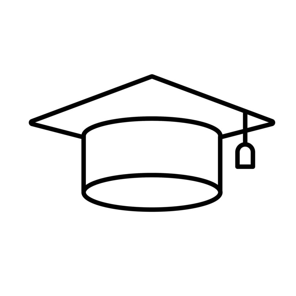 Toga hat or Graduation hat learning icon, Outline symbol icon. Editable stroke. vector