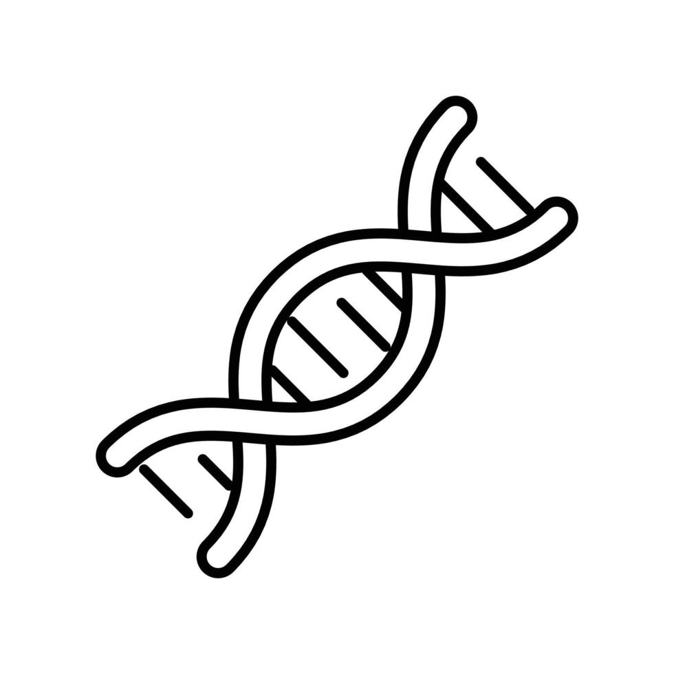 DNA biology science learning icon, Outline symbol icon. Editable stroke. vector