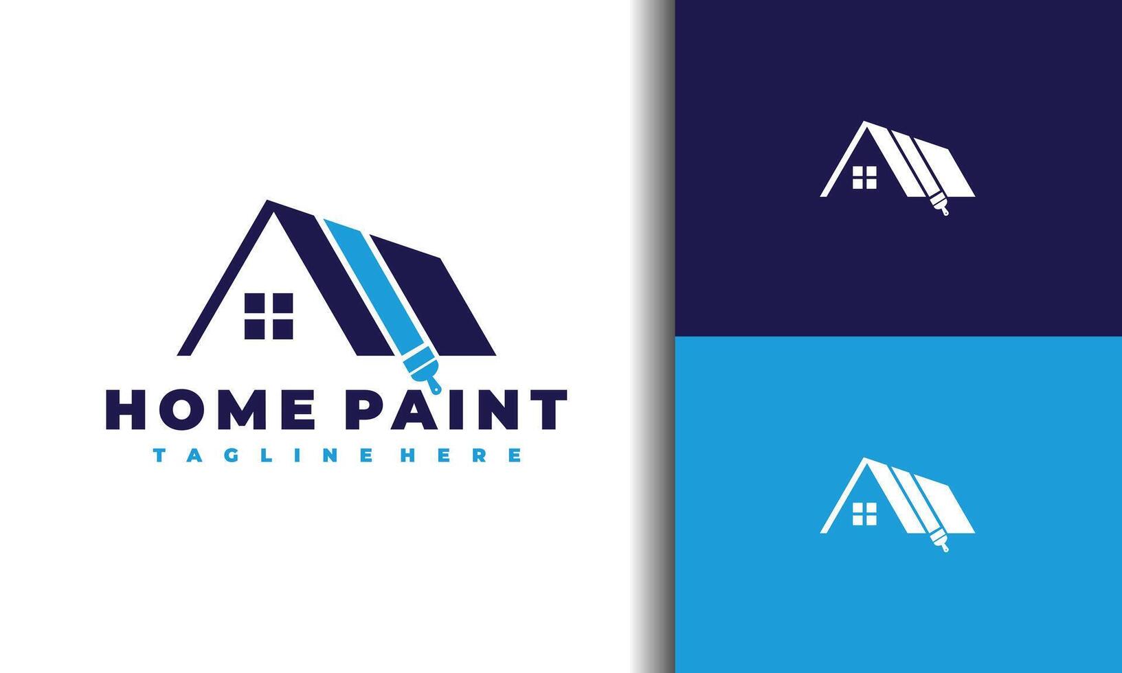 house roof paint brush logo vector