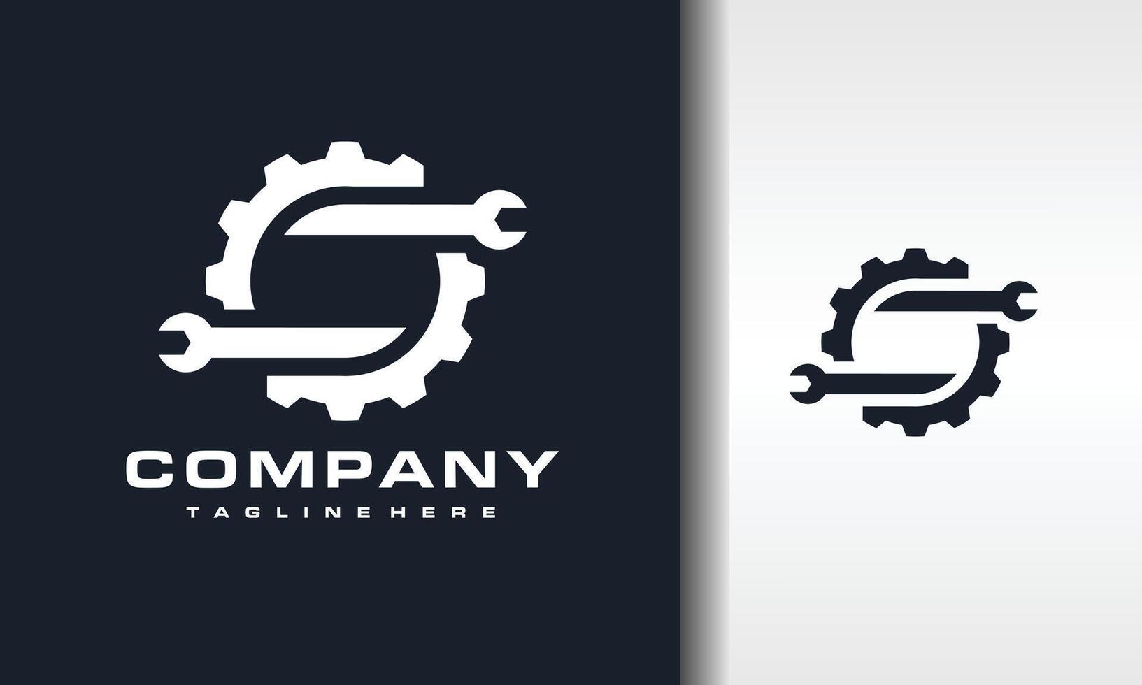 double wrench gear logo vector