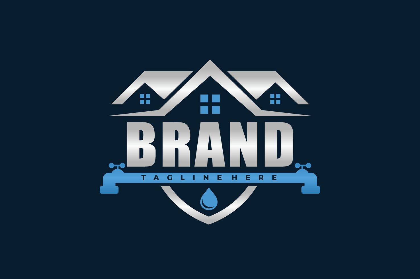 home water tap emblem logo vector