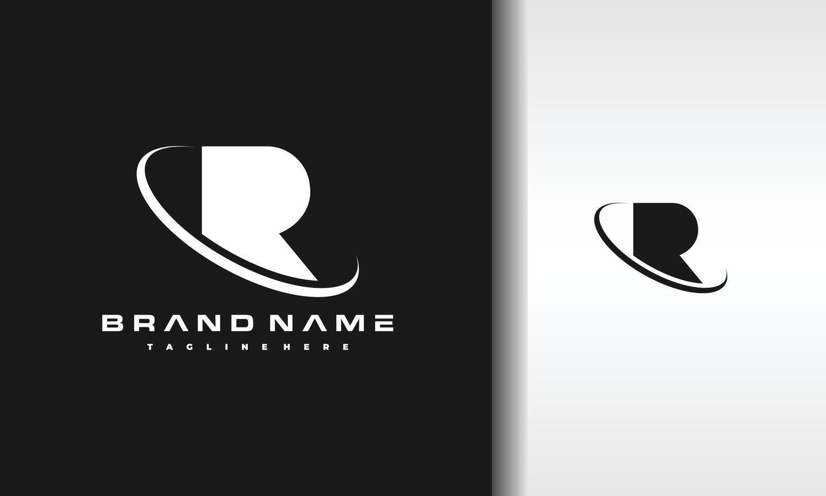 letter R circle logo vector