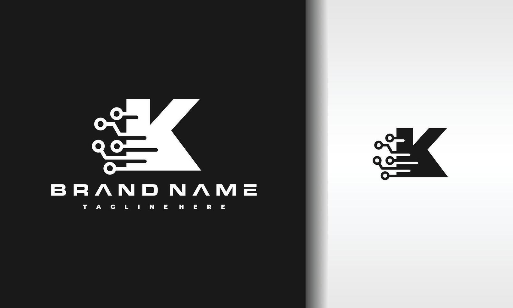 letter K tech logo vector