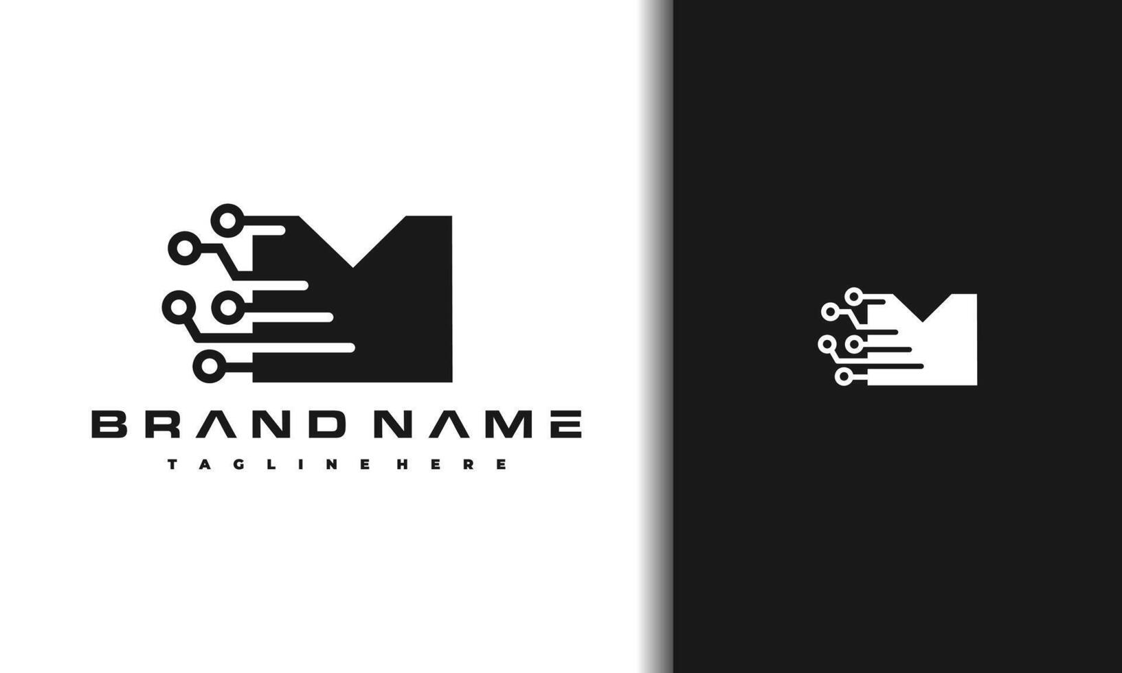 letter M tech logo vector