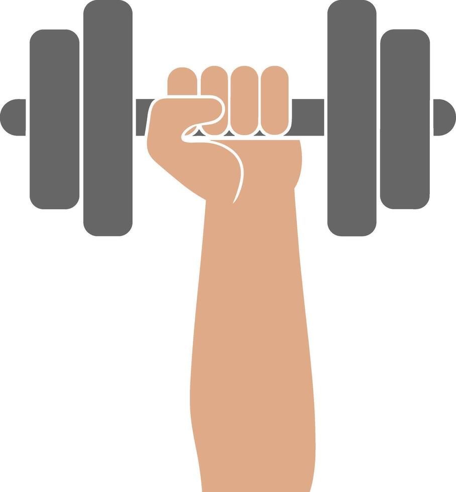 Hand Holding Dumbbell vector