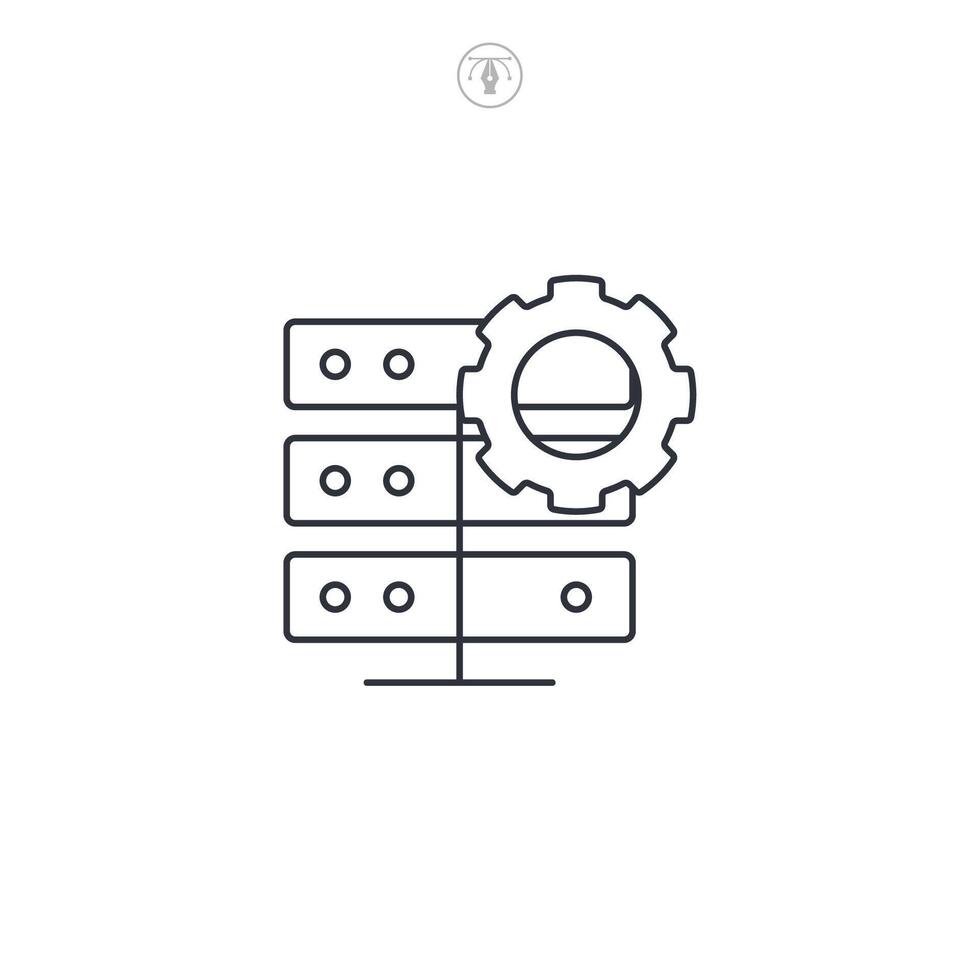 database setting icon symbol illustration isolated on white background vector
