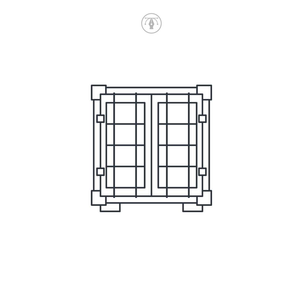 Container icon symbol illustration isolated on white background vector