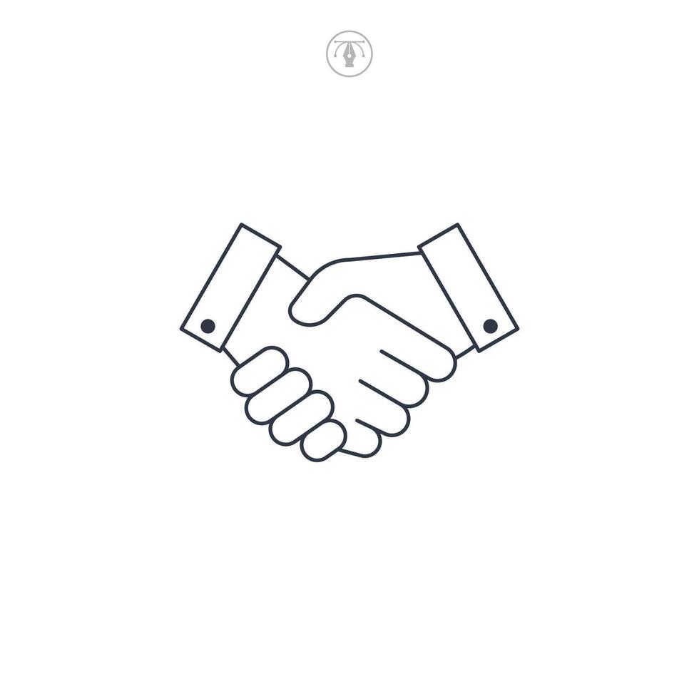 Handshake icon symbol illustration isolated on white background vector