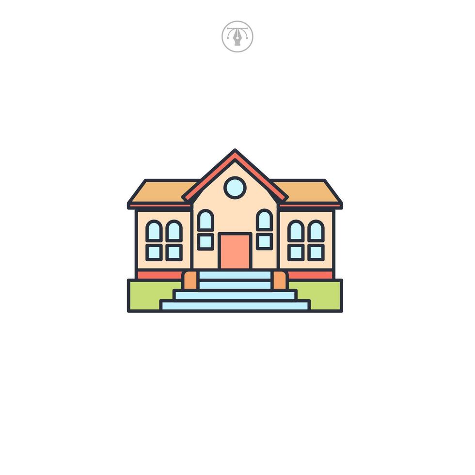 School icon symbol illustration isolated on white background vector