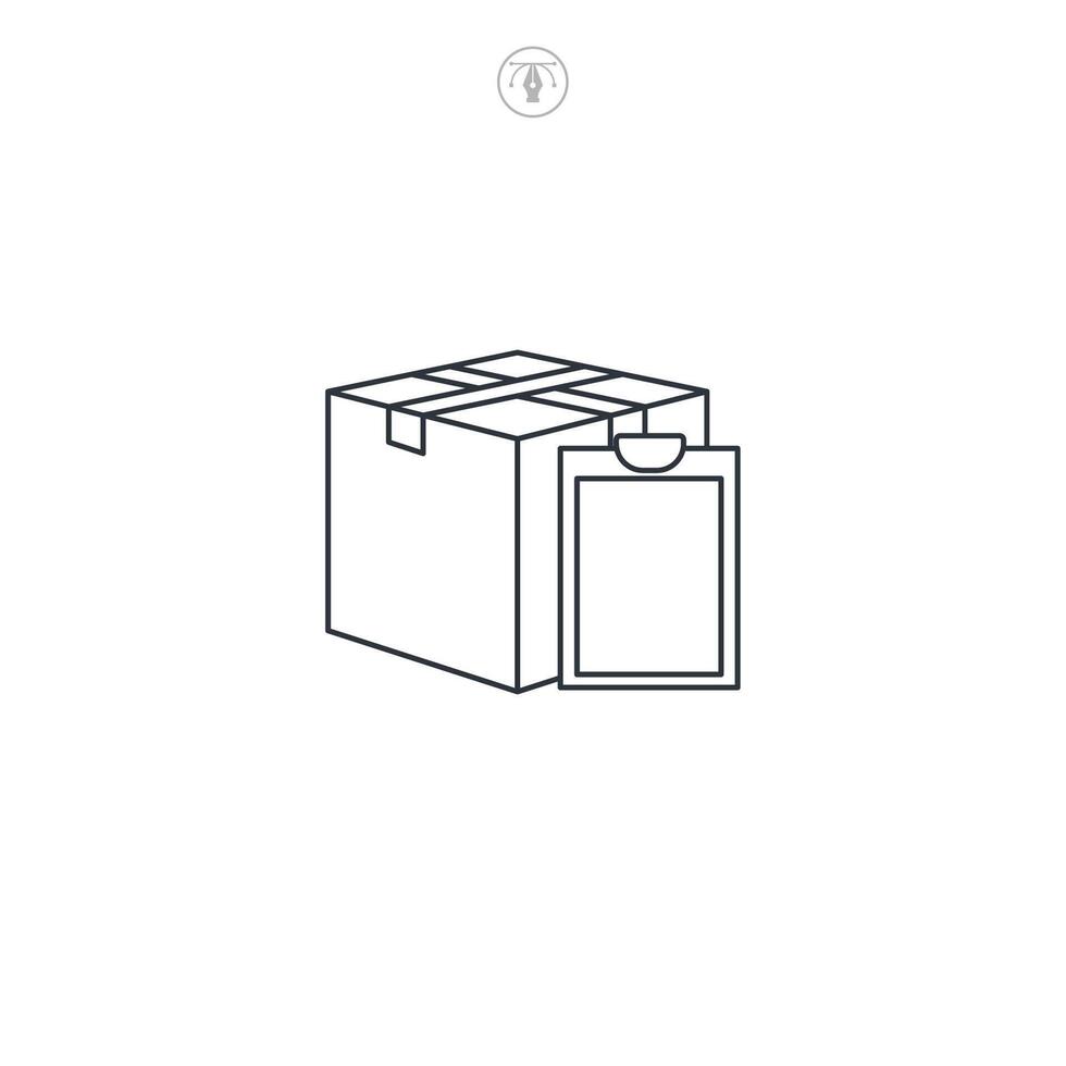 Shipping Document Box icon symbol illustration isolated on white background vector