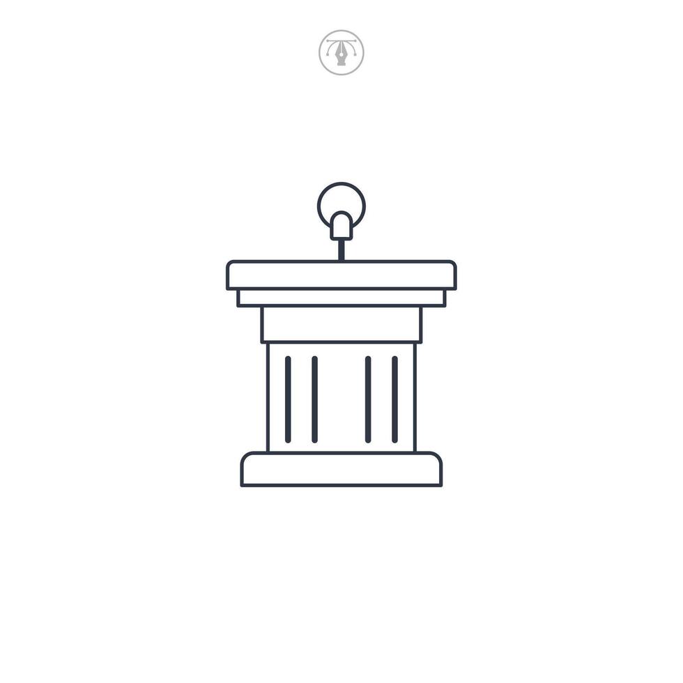 Witness Stand icon symbol illustration isolated on white background vector