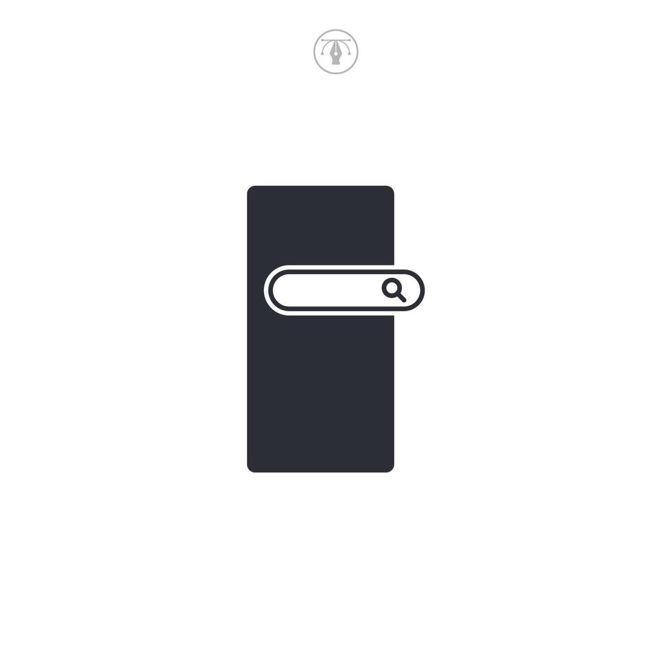 smartphone search icon symbol illustration isolated on white background vector