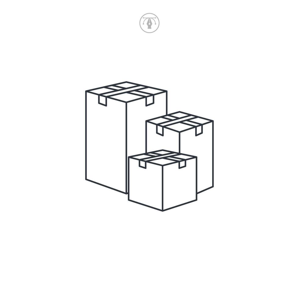 Package box icon symbol illustration isolated on white background vector