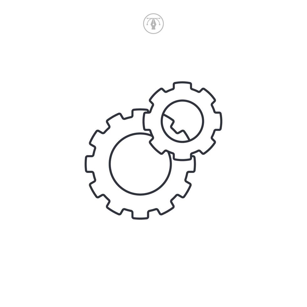Settings and Cog Wheel icon symbol illustration isolated on white background vector