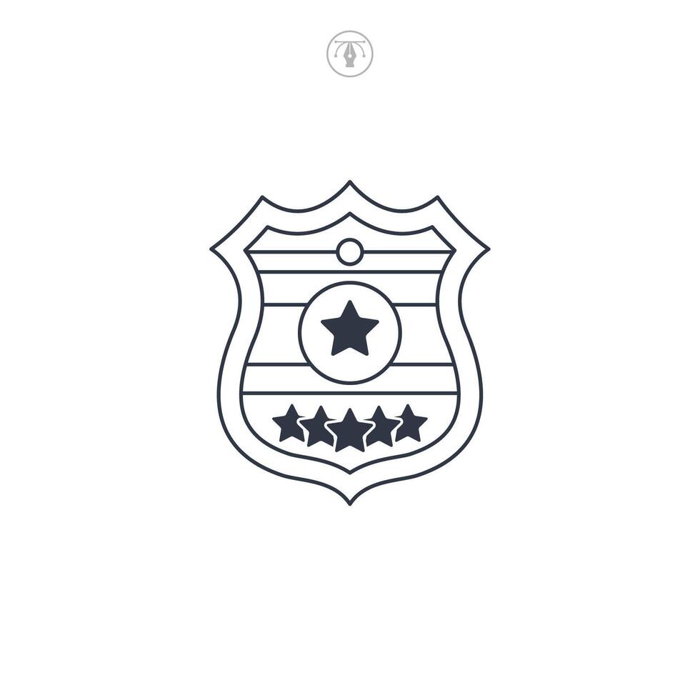 Police Badge icon symbol illustration isolated on white background vector