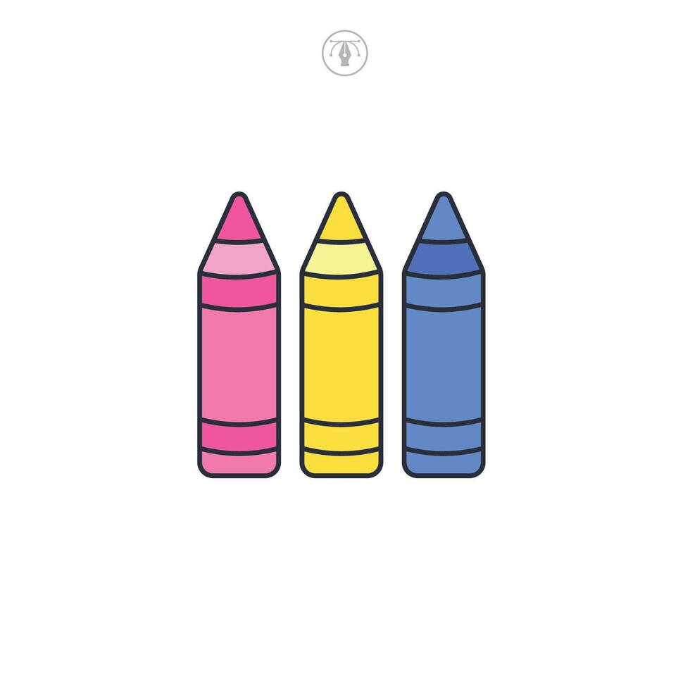 Crayon icon symbol illustration isolated on white background vector