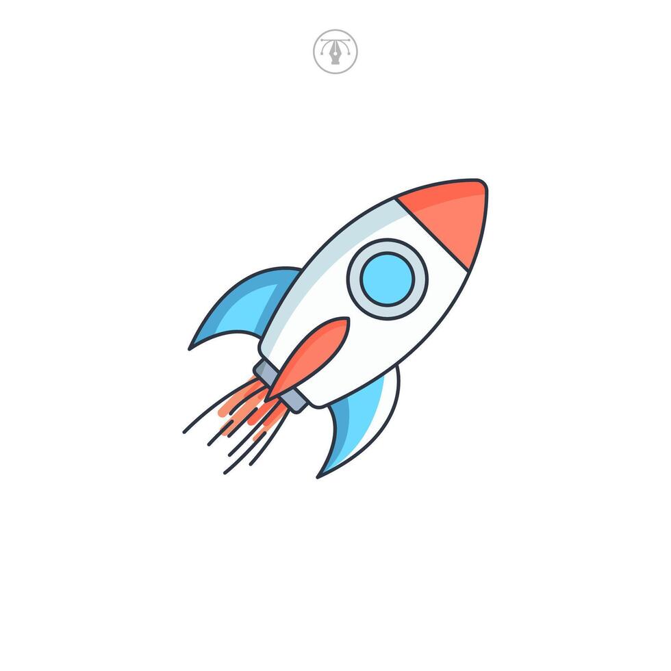 Rocket icon symbol illustration isolated on white background vector