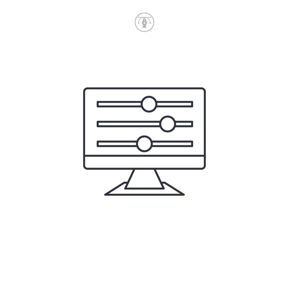 Control panel icon symbol illustration isolated on white background vector