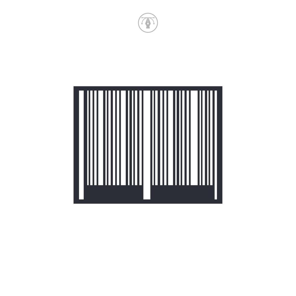 Barcode icon symbol illustration isolated on white background vector