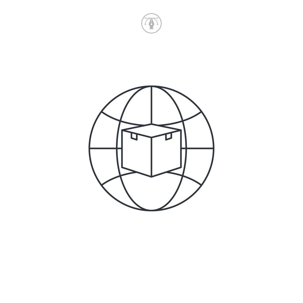 Logistics Network, global logistics icon symbol illustration isolated on white background vector
