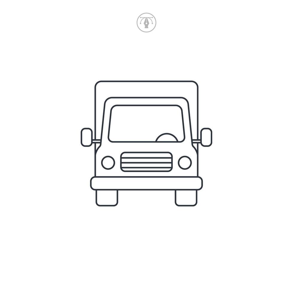 Fast shipping delivery truck icon symbol illustration isolated on white background vector