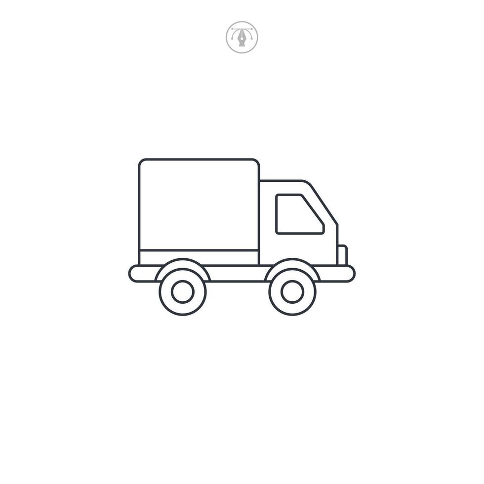 Fast shipping delivery truck icon symbol illustration isolated on white background vector