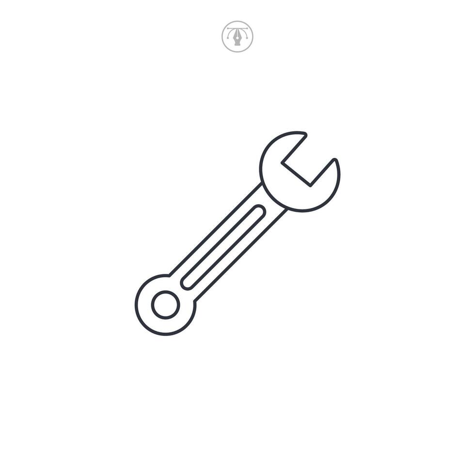 Wrench icon symbol illustration isolated on white background vector