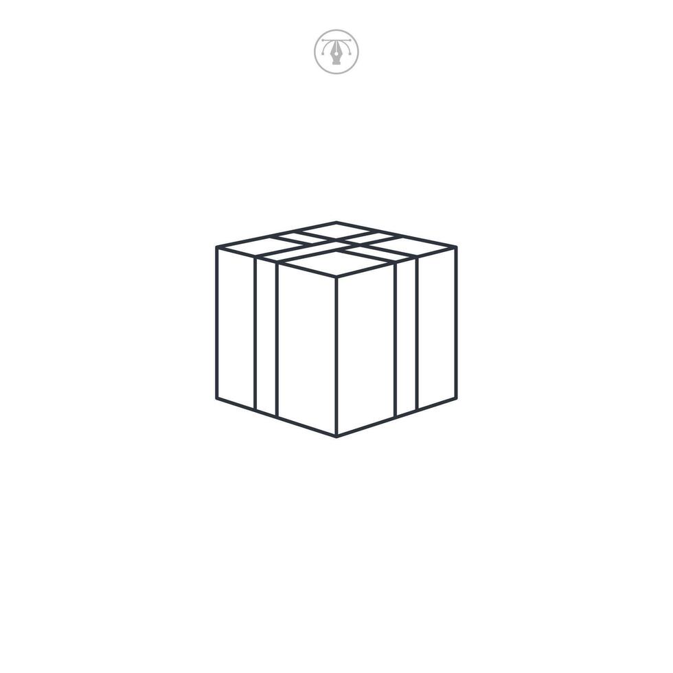 Sealed Box icon symbol illustration isolated on white background vector