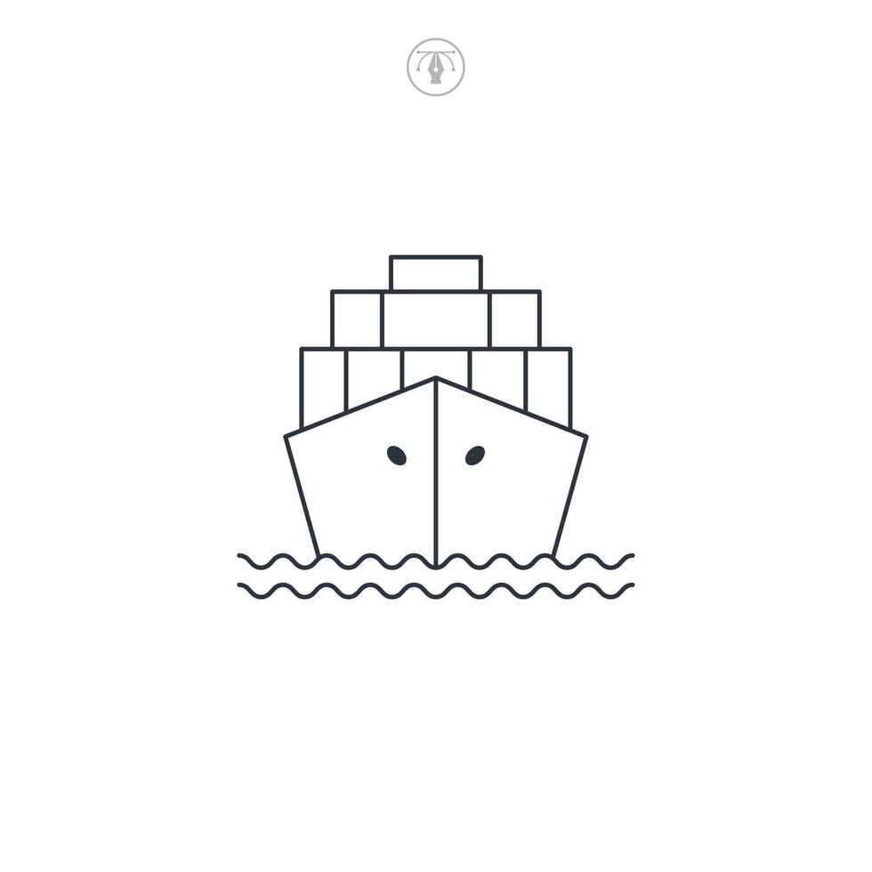 Cargo Ship icon symbol illustration isolated on white background vector