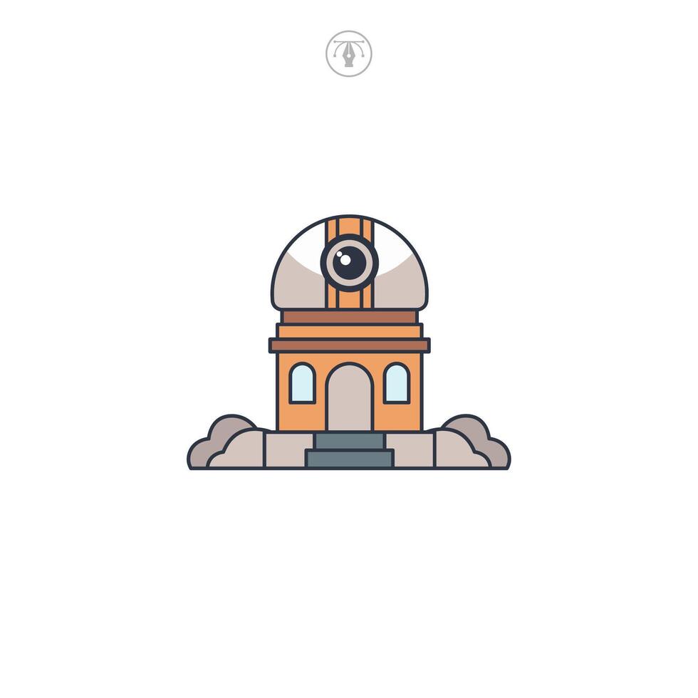 Observatory icon symbol illustration isolated on white background vector