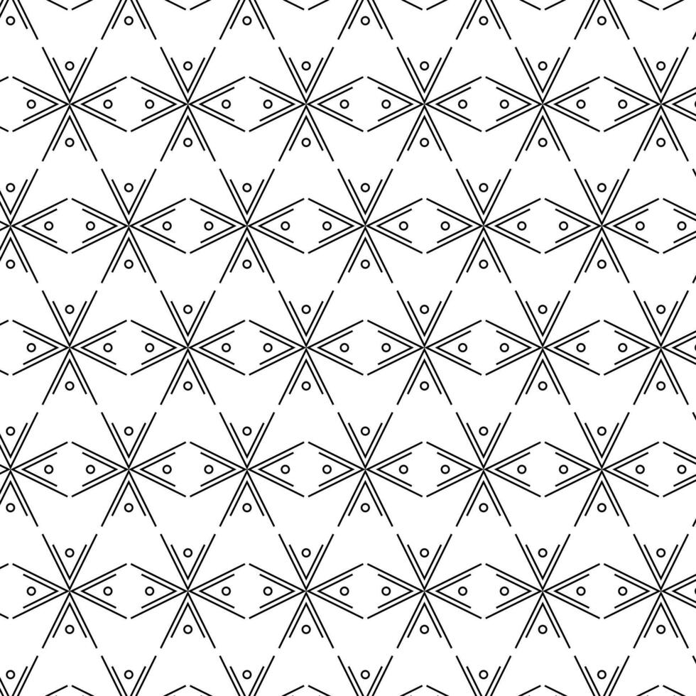 Seamless Pattern Of Interlocking Triangles In An Art Deco Style, With Black Lines On A White Background vector