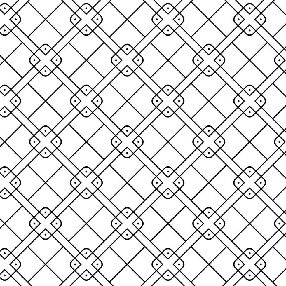 A Seamless Pattern Of Simple Line Art, With Geometric Patterns vector