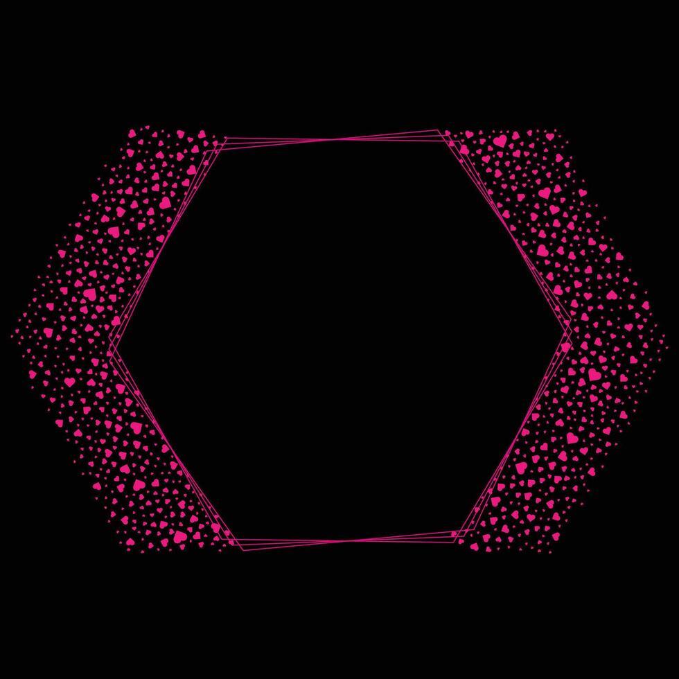 Hexagon Frame With Sprinkles Of Love vector