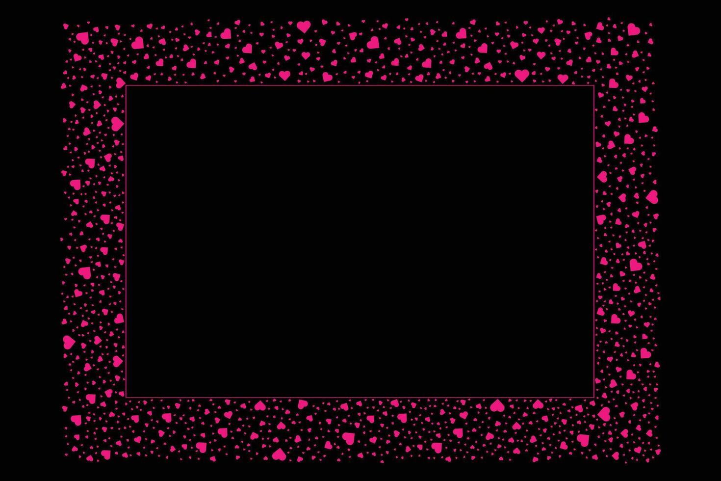Rectangle Frame With Sprinkles Of Love vector